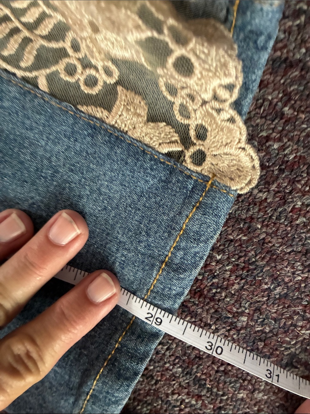 Vintage y2k Mudd Women’s Blue Lace-Trim Side Lace-Up Jeans Low Rise Size XS - Picture 10 of 10